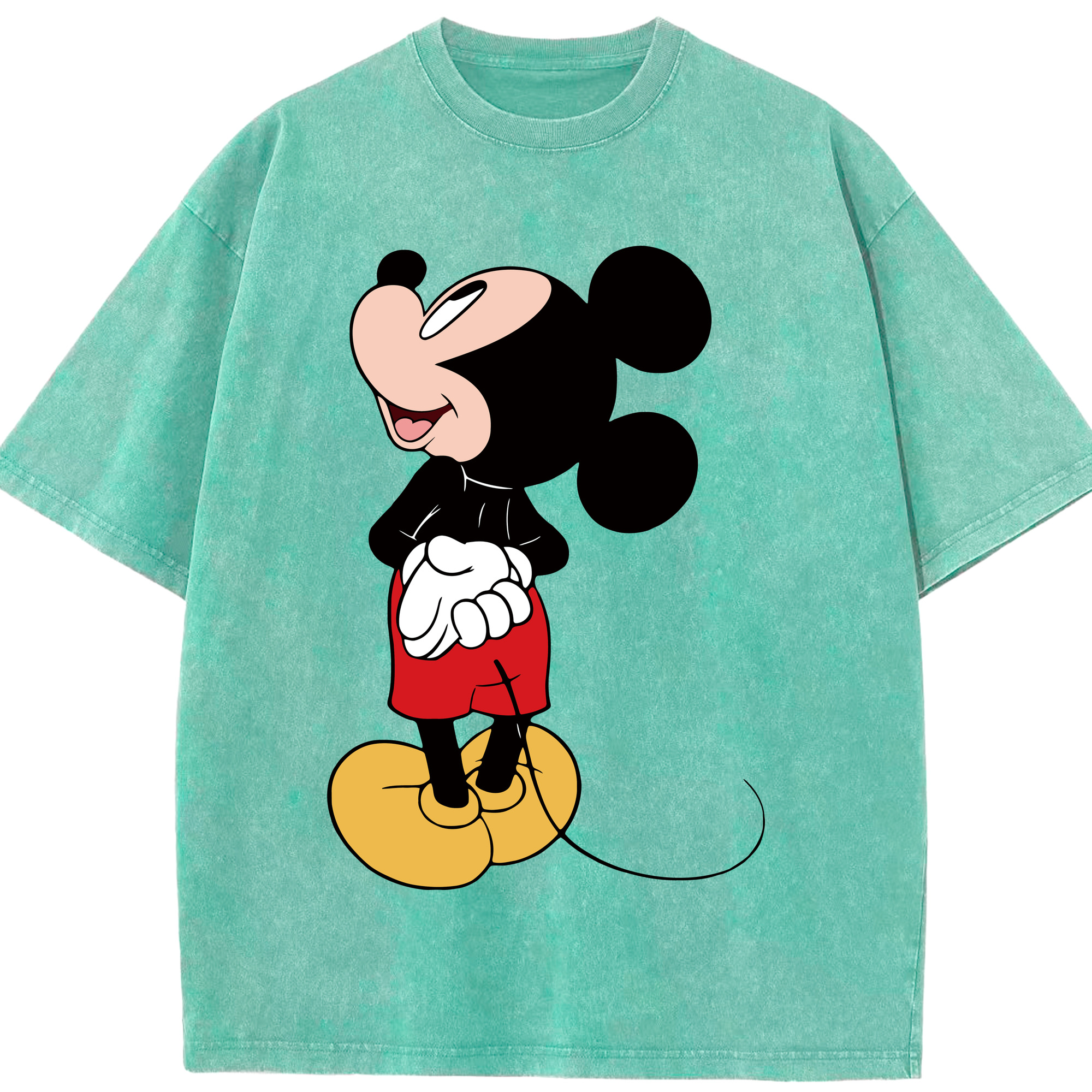 （画像用） ミッキーマウス Mickey Mouse 綿100% ヴィンテージ風 半袖Tシャツ（フロントプリント）